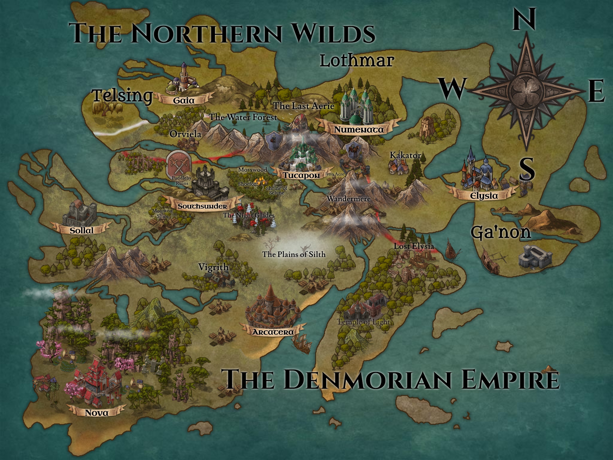 Map of Denmoria - updated mar 2020
